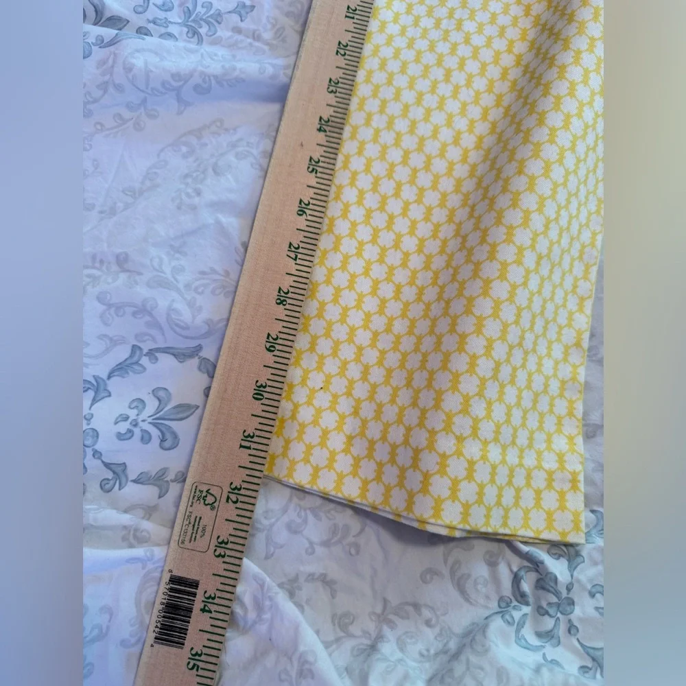 J. Crew Yellow White City‎ Fit Stretch Cropped Pant Womens size 6